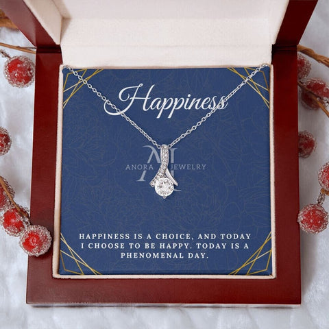 Happiness - Eternal Elegance Ribbon Pendant Necklace