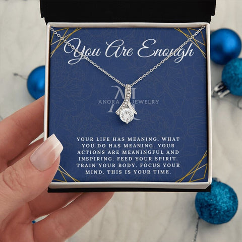 You Are Enough - Petite Ribbon Necklace