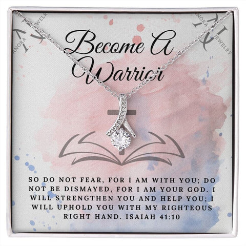 Become A Warrior- 14K Gold Ribbon Pendant Necklace