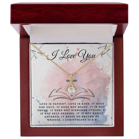 I Love You - Petite Ribbon Necklace