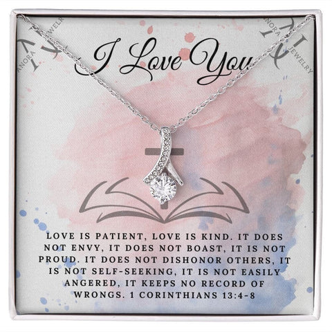 I Love You - Petite Ribbon Necklace