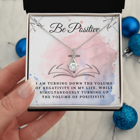 Be Positive - 14K Gold Ribbon Pendant Necklace