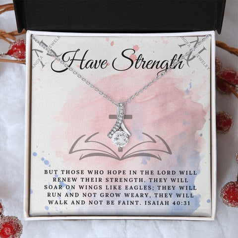 Have Strength - Petite Ribbon Necklace