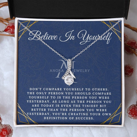 Believe In Yourself - 14K Gold Ribbon Necklace