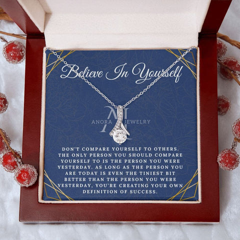 Believe In Yourself - 14K Gold Ribbon Necklace