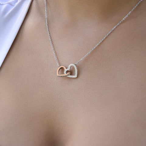 Courage and Strength - 14K Gold Interlocking Heart Necklace