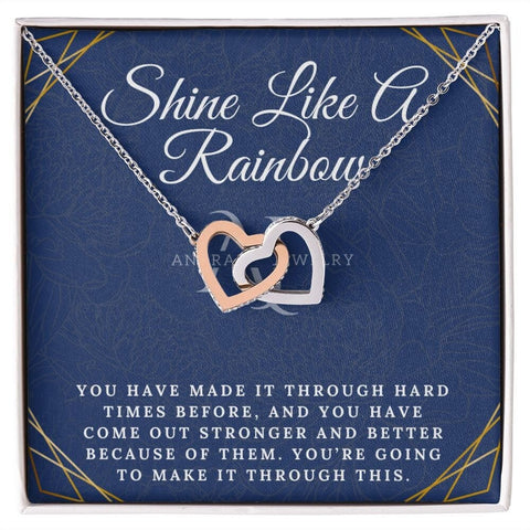 Shine Like A Rainbow - Interlocking Hearts Necklace