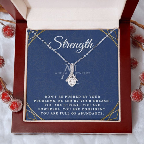 Strength - Petite Ribbon Necklace