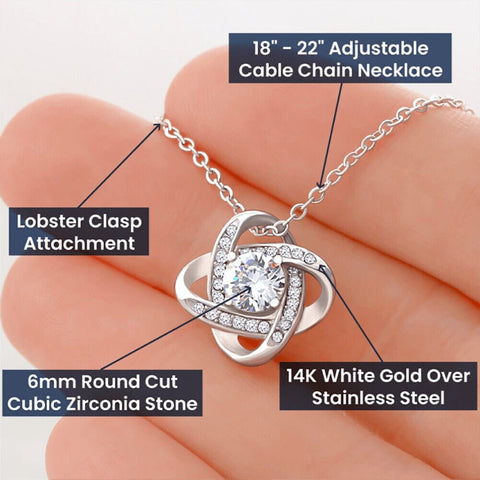 Clean Slate - 14K White Gold Love Knot Necklace