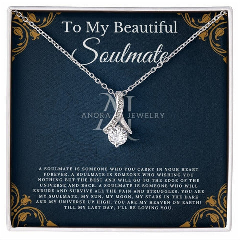 To My Beautiful Soulmate - Petite Ribbon Necklace