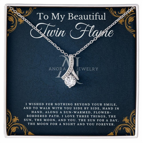 To My Beautiful Twin Flame - Petite Ribbon Necklace