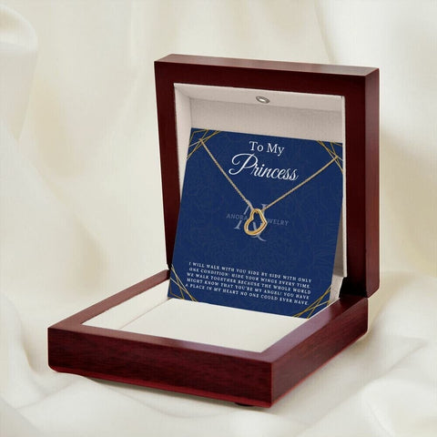 To My Princess - Gold Heart Pendant Necklace