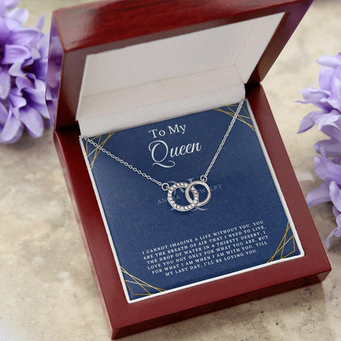 To My Queen - Double Circle Pendant Necklace