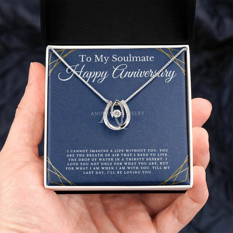 To My Soulmate - Happy Anniversary - Lucky Horseshoe Necklace