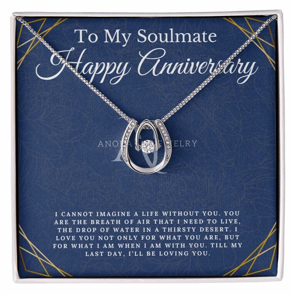 To My Soulmate - Happy Anniversary - Lucky Horseshoe Necklace