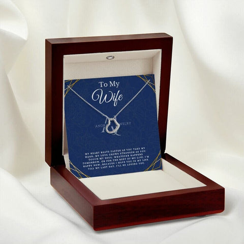 To My Wife - Gold Heart Pendant Necklace