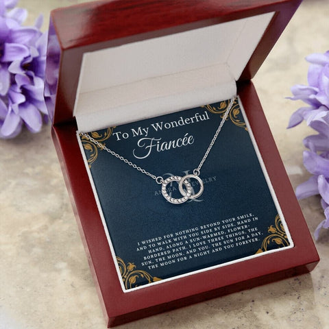 To My Wonderful Fiancée - Double Circle Pendant Necklace