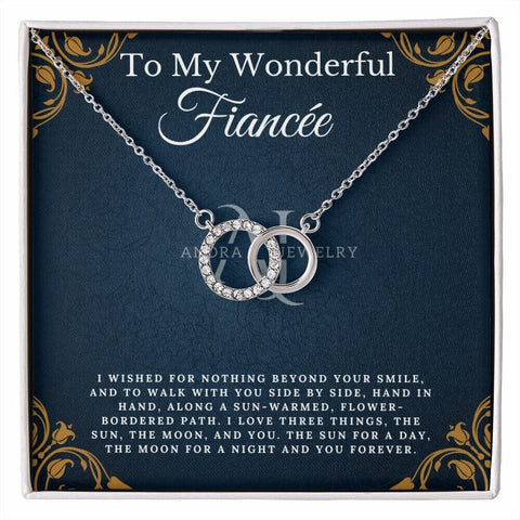 To My Wonderful Fiancée - Double Circle Pendant Necklace