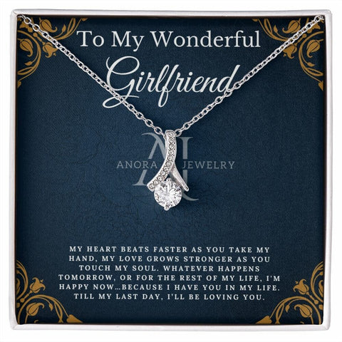 To My Wonderful Girlfriend - Petite Ribbon Necklace