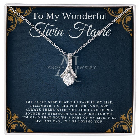 To My Wonderful Twin Flame - Petite Ribbon Necklace