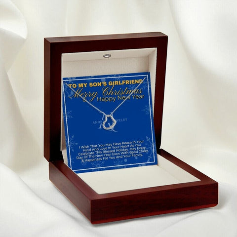 To My Son's Girlfriend - Merry Christmas - Gold Heart Pendant Necklace
