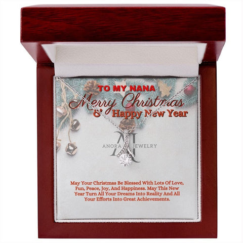 To My Nana - Merry Christmas - Petite Ribbon Necklace