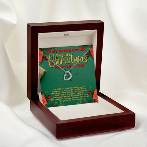 To My Cross Cousin - Merry Christmas - Gold Heart Pendant Necklace