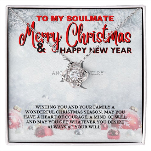 To My Soulmate - Merry Christmas - Love Knot Necklace