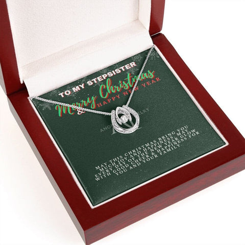 To My Stepsister - Merry Christmas - Lucky Horseshoe Necklace