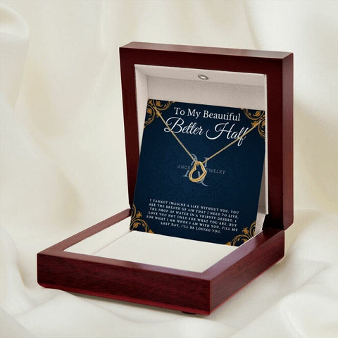 To My Beautiful Better Half - Gold Heart Pendant Necklace