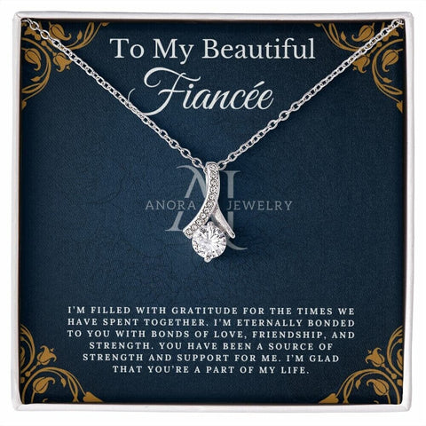 To My Beautiful Fiancée - Petite Ribbon Necklace