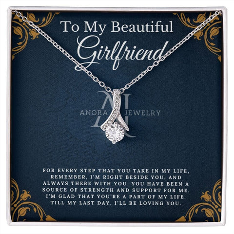 To My Beautiful Girlfriend - Petite Ribbon Necklace