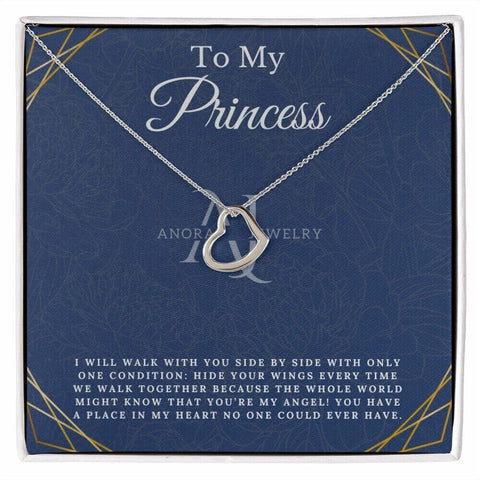 To My Princess - Gold Heart Pendant Necklace