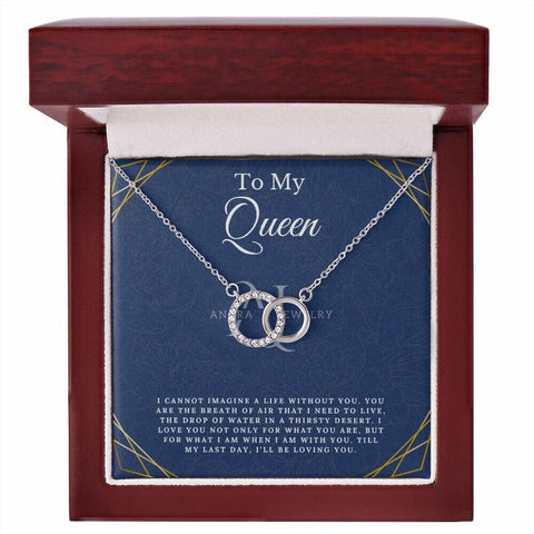 To My Queen - Double Circle Pendant Necklace