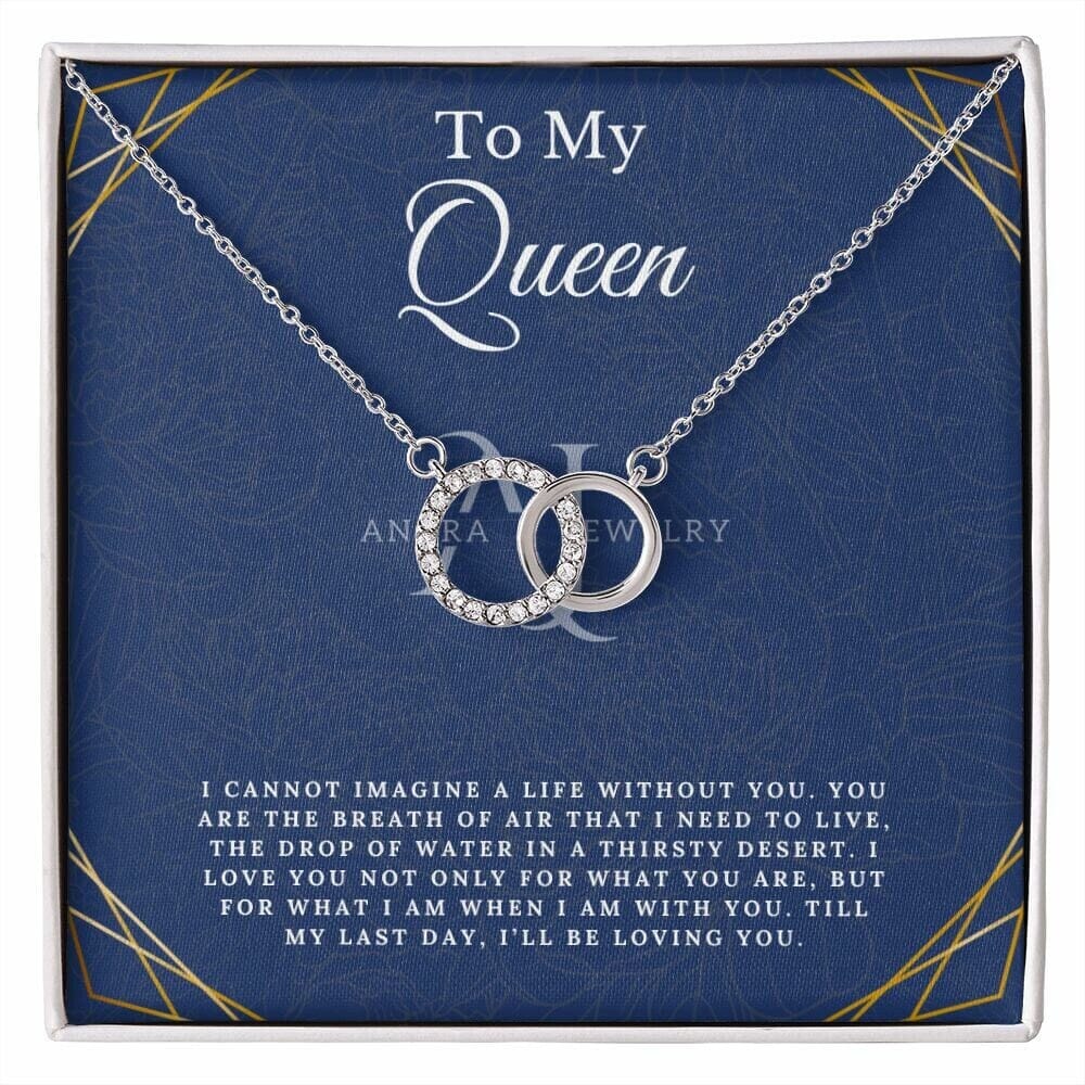 To My Queen - Double Circle Pendant Necklace