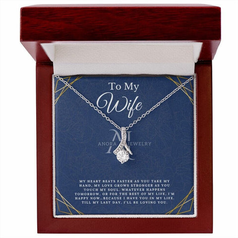 To My Wife - Petite Ribbon Necklace