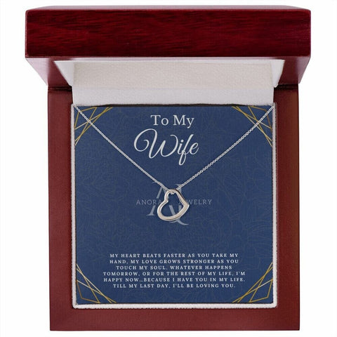 To My Wife - Gold Heart Pendant Necklace