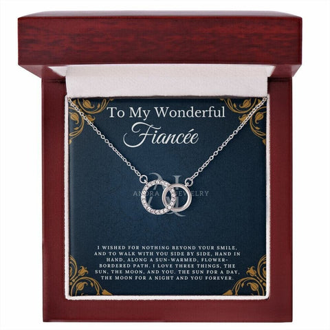 To My Wonderful Fiancée - Double Circle Pendant Necklace