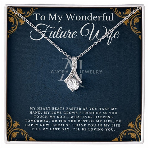 To My Wonderful Future Wife - Petite Ribbon Necklace