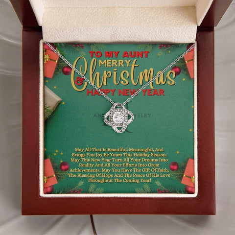 To My Aunt - Merry Christmas - Love Knot Necklace
