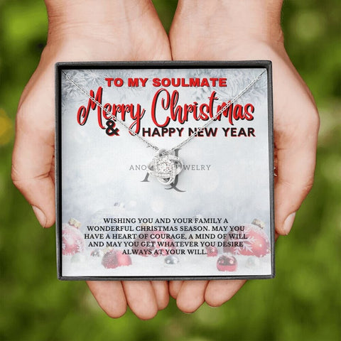 To My Soulmate - Merry Christmas - Love Knot Necklace