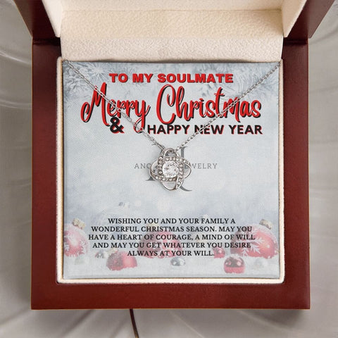 To My Soulmate - Merry Christmas - Love Knot Necklace