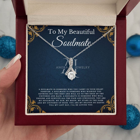 To My Beautiful Soulmate - Petite Ribbon Necklace