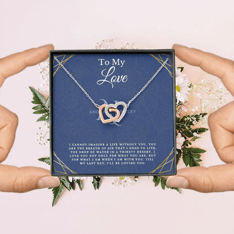 To My Love - Interlocking Heart Necklace