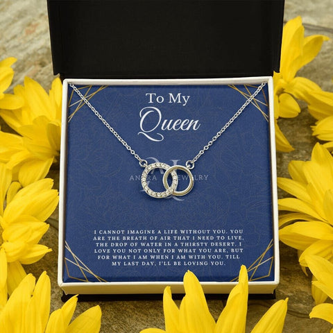 To My Queen - Double Circle Pendant Necklace