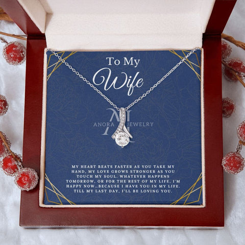 To My Wife - Petite Ribbon Necklace