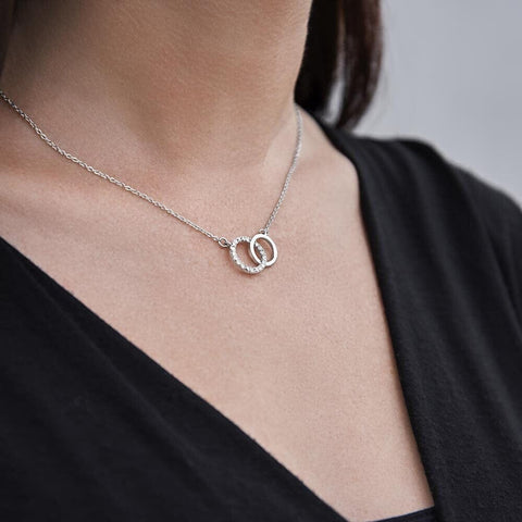 To My Wonderful Fiancée - Double Circle Pendant Necklace