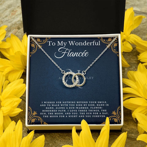 To My Wonderful Fiancée - Double Circle Pendant Necklace