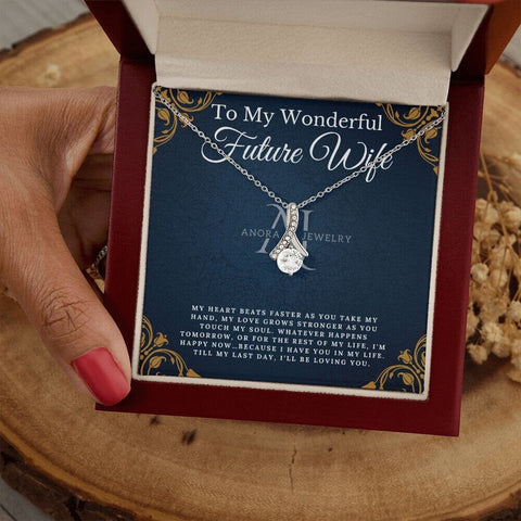 To My Wonderful Future Wife - Petite Ribbon Necklace