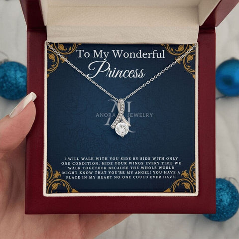 To My Wonderful Princess - Petite Ribbon Necklace